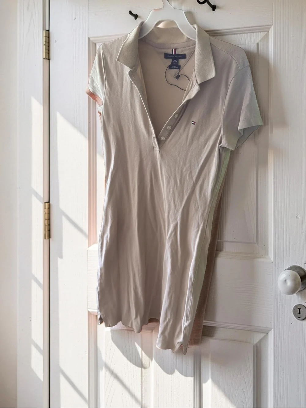 Tommy Hilfiger Classic Polo Shirt Dress in Beige